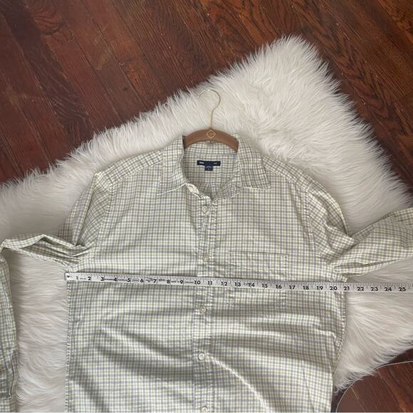 Men’s GAP Plaid Button Down Shirt Grey & Green Size Small - Picture 5 of 6